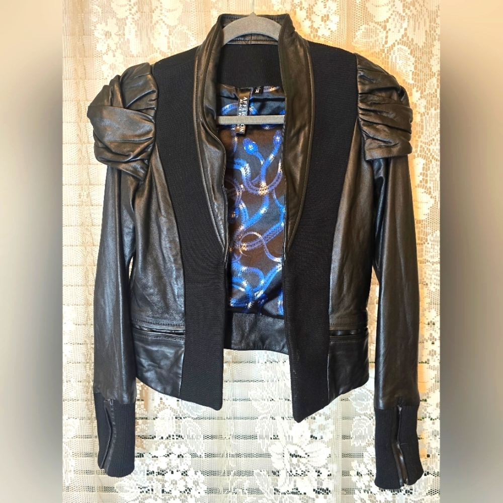 Affliction Black Premium, Womens Jacket, Medium 100% Leather